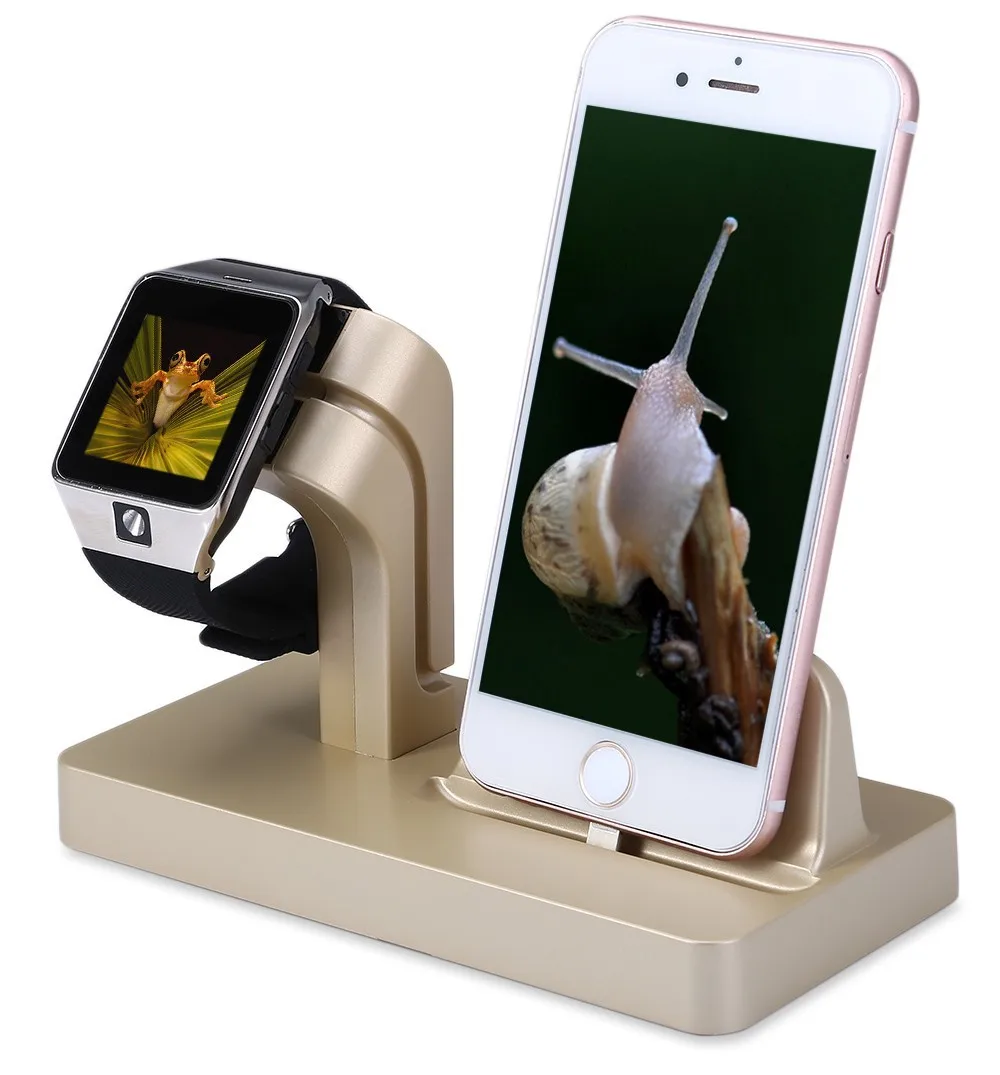 

New 2 In 1 Charging Dock Charger Holder for Iphone for IWatch for IPhone 6/6plus/6s/7plus for Apple Watch Bracket Charger Dock