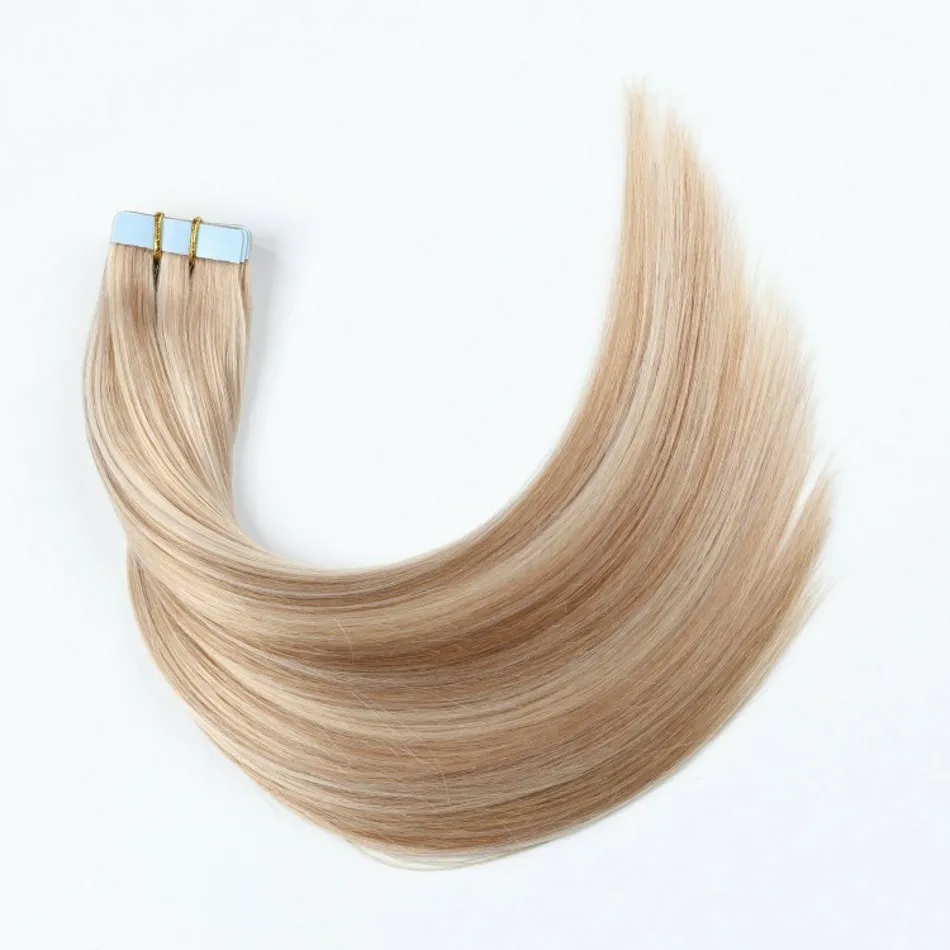 

Wholesale Double Drawn Full Cuticle Invisible Tape Hair Extensions seamless Skin Weft Tape In Hair 12-24 Inches