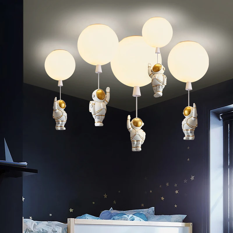 

Nordic balloon ceiling light Led glass ball light Nursery Room Creative Astronaut Home Decoration lamp for children's room