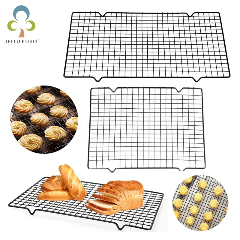 Stainless Steel Cooling Rack Wire Grid Cake Food Rack Oven Safe Kitchen Baking Pizza Bread Barbecue Holder Shelf ZXH