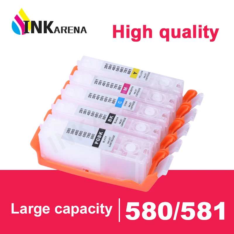 

Refill PGI-580 cli 581 Empty refillable ink cartridge permanent chip For canon PIXMA TS705 TS6150 TS6250 TR7550 TR8550 TR9550C