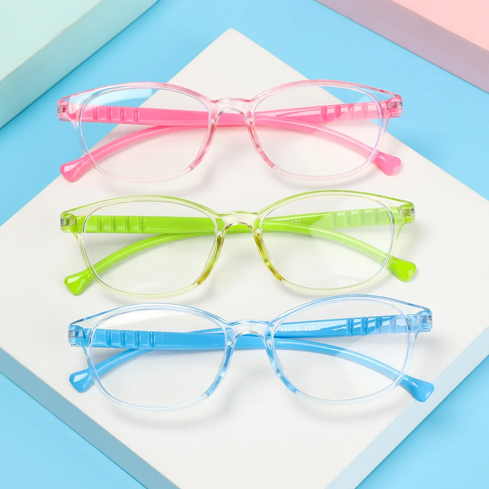 Kids Anti Blue Light Glasses Boys Girls Ultra Light PC Soft Frame Clear Lens Eyewear Eye Protection Computer Eyeglasses