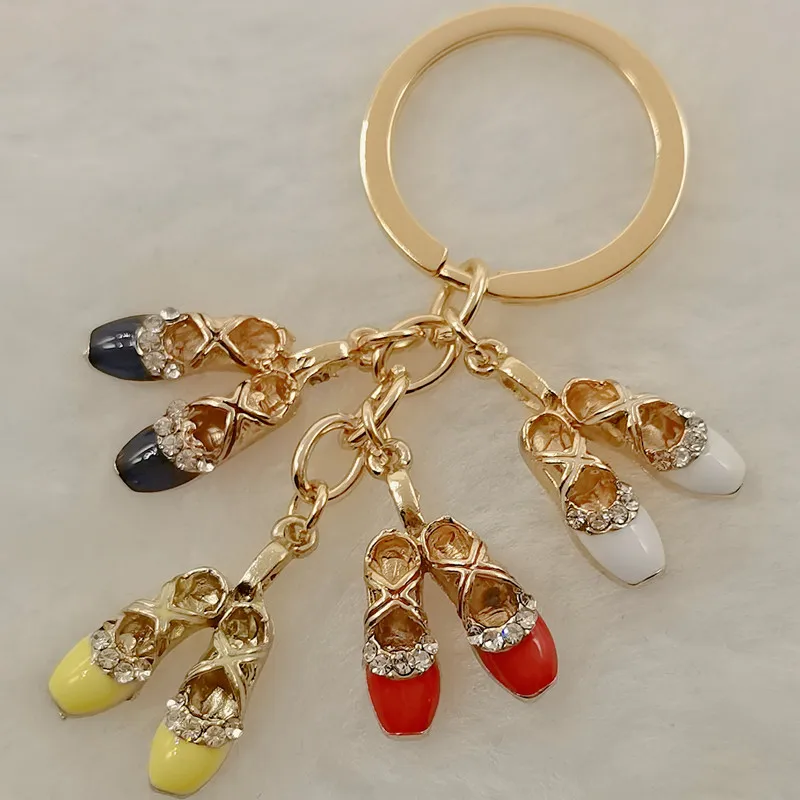 Enamel dance shoes keychain ballet angel girl lover handbag jewelry keychain