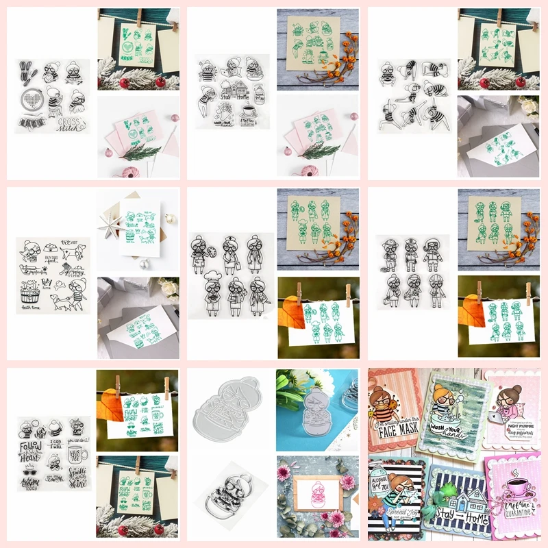 

Little Girls Stay Home Walk The Dog Doing Yoga Amusement Theme Clear Transparent Stamps For DIY Scrapbooking Album Crafts 2020