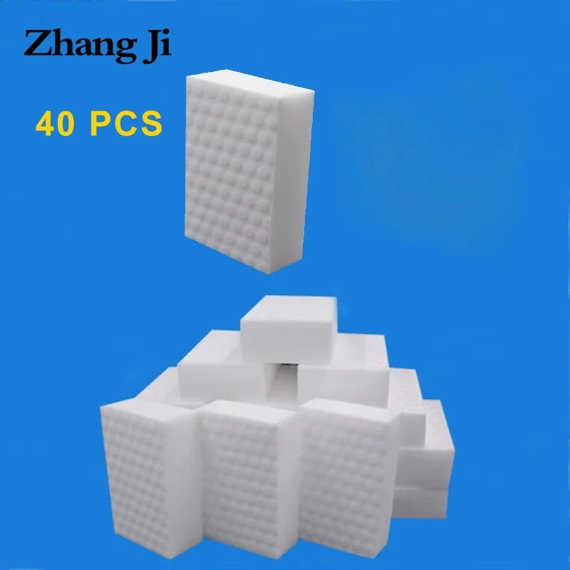 

ZhangJi 40PC High Density Compressed Magic Cleaning Eraser Sponge Melamine Multifunctional Scrubber Washable Sponges 2 Size