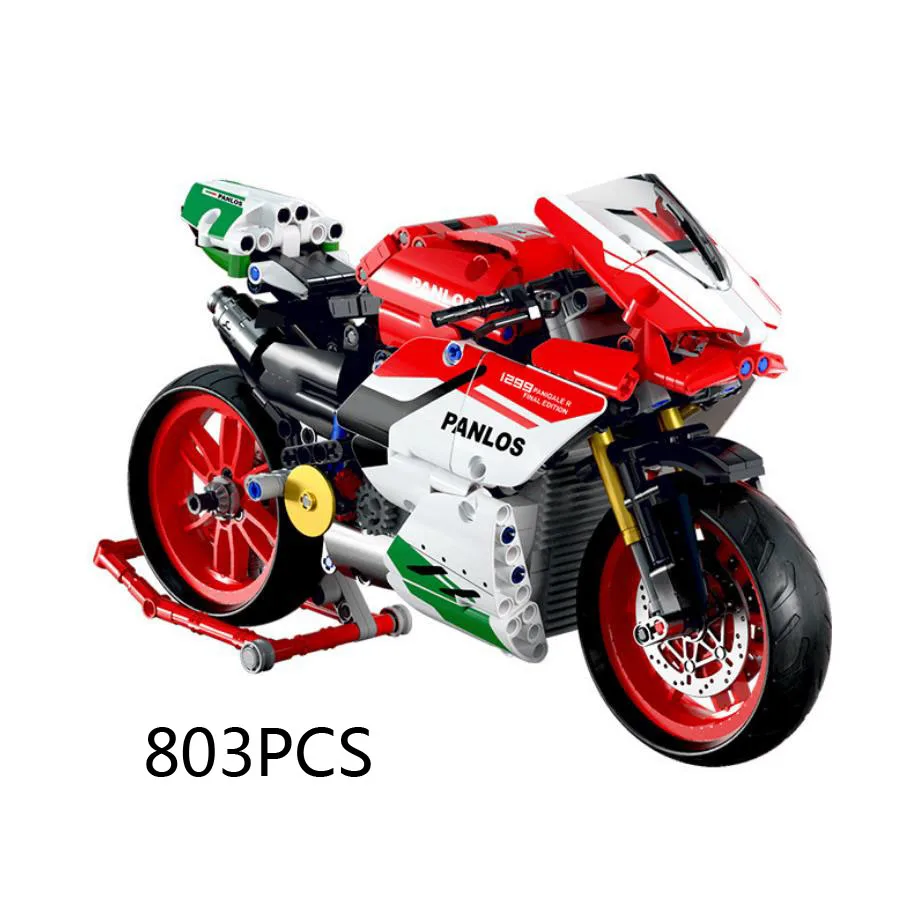 Technical Motorcycle Building Block Duca 2015 1299 Panigale Motor Vehicle Model Steam Assembly Brick Toy Collection For Gifts