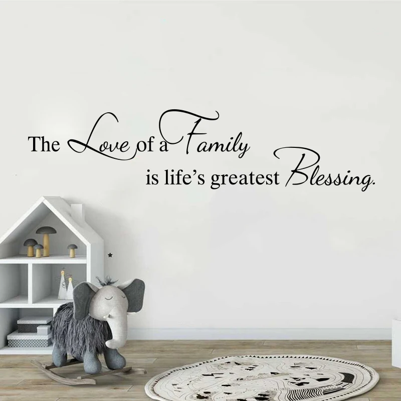 The Love Of A Family Is Life's Greatest Blessing Wall Sticker Pray Bless Inspirational Quote Wall Decal Bedroom Vinyl Decor