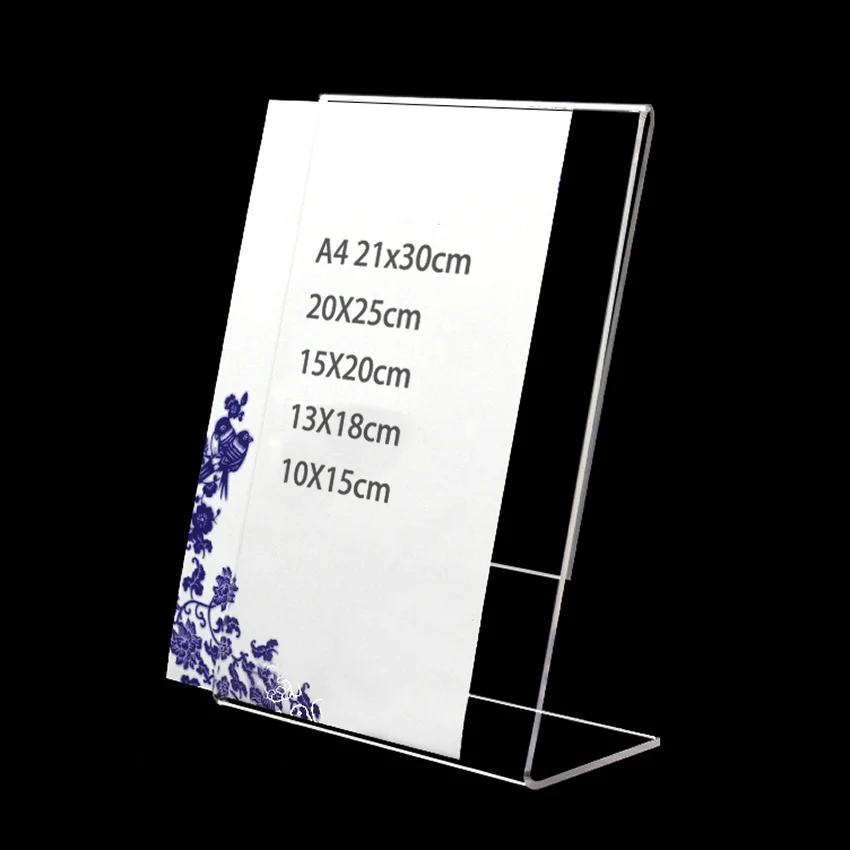 Photo Booth Frames Clear Acrylic Display, 13X18cm A5 Slanted Back Vertical Standing Plastic Picture Or Display Sign Holder