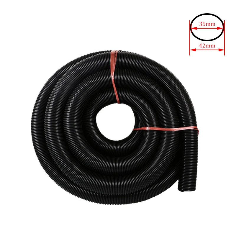 Vacuum Cleaner Thread Hose Inner 35mm/Outer 42mm Bellows Straws Durable Flexible Soft Pipe Replacement Vacuum Cleaner Tube Black