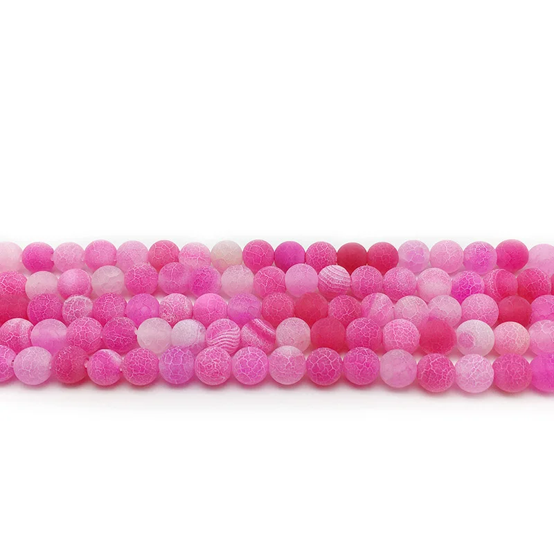 1strand/lot 4 6 8 10 12 mm Natural Stone Frost Crab Agates Round Spacer Loose Bead For Jewelry Making DIY Necklaces Bracelets image 4