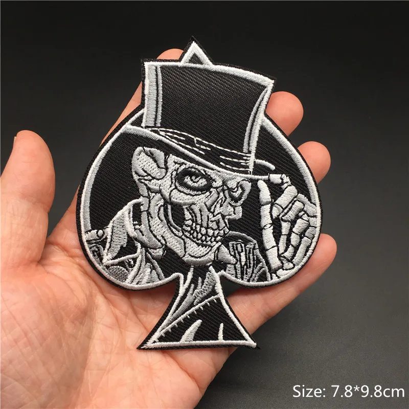 Skull Punk Patches for Clothing Embroidery Stripes Diy Badges Sewing Decoration Clothes Stickers Iron on Patches Appliques