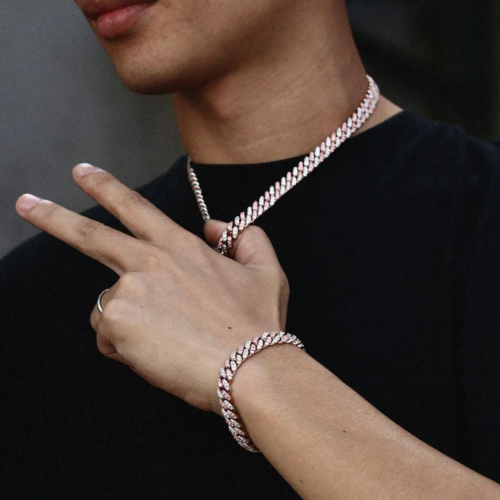 

Hip Hop Prong AAA CZ Stone Bling Iced Out Cuban Link Chain Choker Necklaces for Women and Men Miami Rapper Jewelry Gifts Bijoux