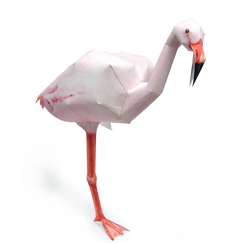 Flamingo Vogel Papier Modell Realistische Tier Mini Nette 3D Papercraft DIY Kinder Erwachsene Handgemachte Origami Kunst Handwerk Spielzeug WIR-031