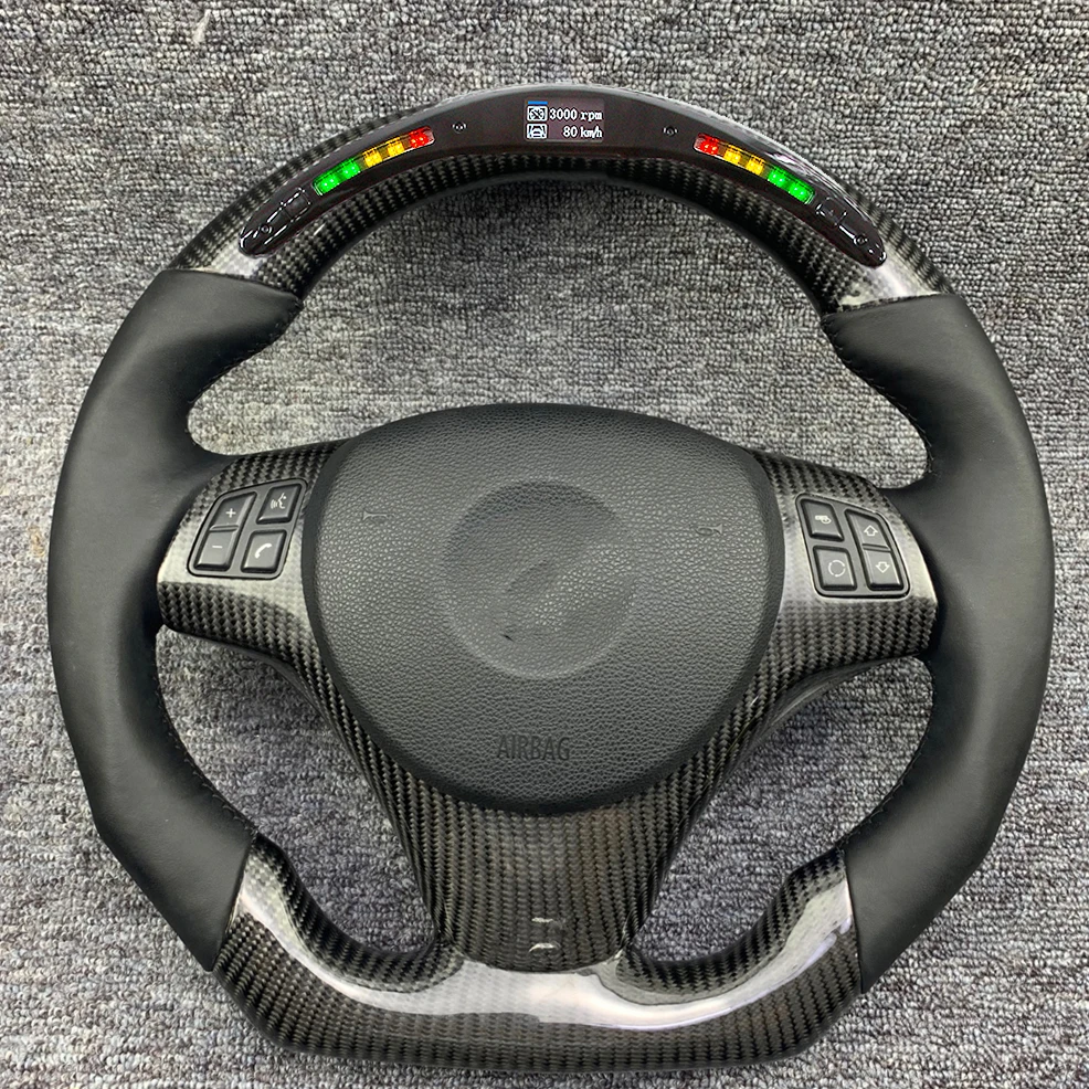 

Modification of Steering Whee Fit For BMW M3M5 1- 4 Series E80 E90 X5 X6 Carbon Fiber LED Itlay Alcantara Car Steering Wheel