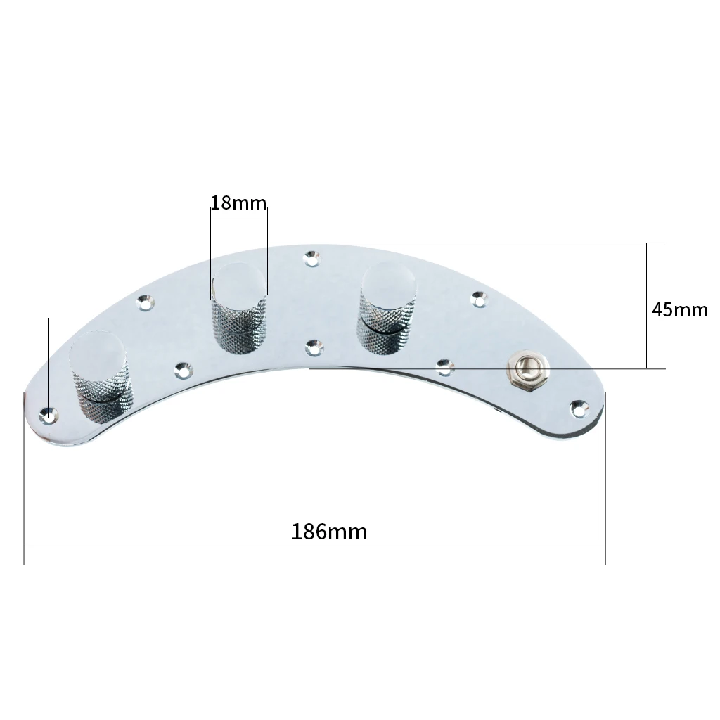 LOMMI Electric Bass Guitar Volume Prewired Loaded Switch Control Plate For Music Man Bass Guitar Chrome Electric Bass Parts