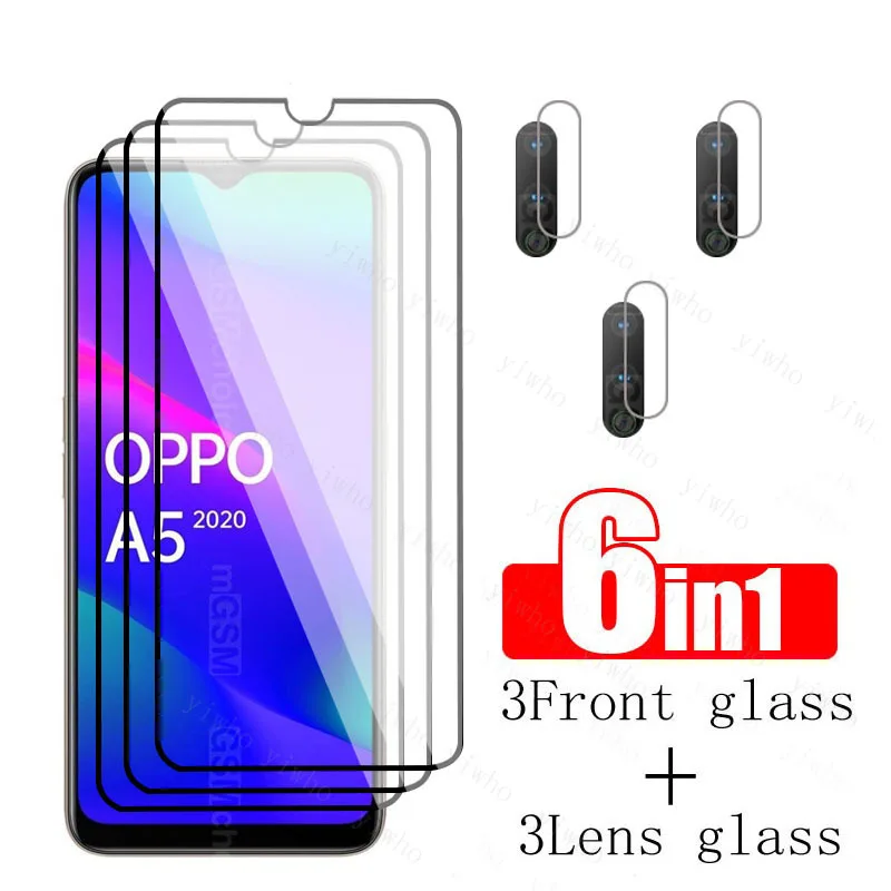 Phone Screen Protector Glass For OPPO A5 (2020) Camera Lens Protecting Film On OPO orro A5 Full cover Protective Tempered Glass