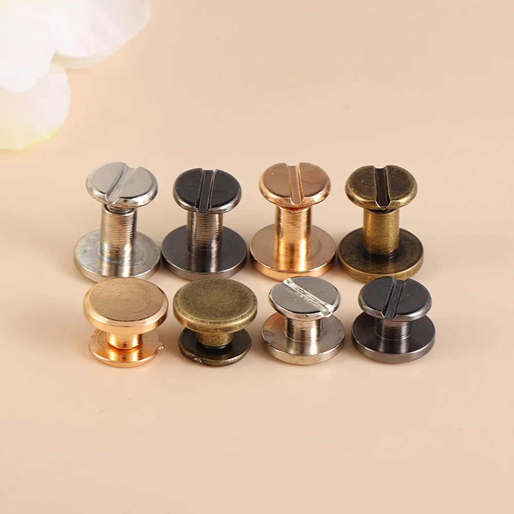 20Pcs Hot Screw Nail Rivets For Leather Craft Belt Wallet Solid Brass Screws Cloth Button Decoration Nail DIY Scrapbook Tools