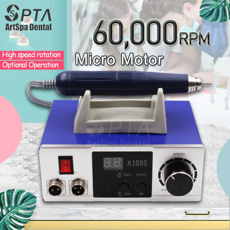 Dental 60,000RPM Non-Carbon Brushless Electric Micromotor With Foot Pedal For Jewelry Polishing Dental Tooth Grinding Drill Bits