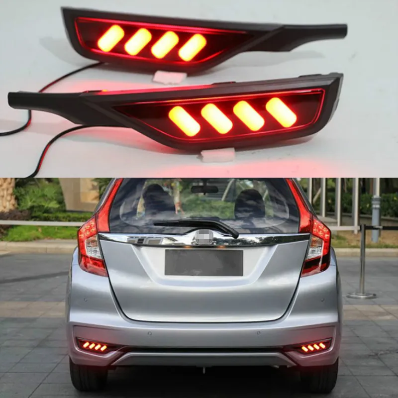 

Red Rear Bumper Reflector Light For Honda JAZZ Fit 2018 2019 Lamp LED Tail Stop Fog Brake Light