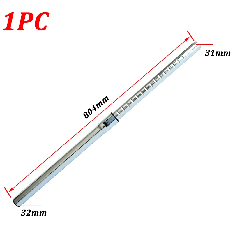 1PC Stainless Steel Straight Extension Pipe Tube for Philips Electrolux Midea 32mm Vacuum Cleaner Parts Accessories