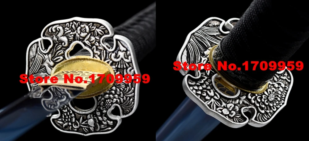 Chrysanthemum Theme Sword Hand Guard For Japanese Samurai Katana  Assemble Set Tsuba/Menuki/Fuchi/Kashira/Habaki/Seppa/Tsuka