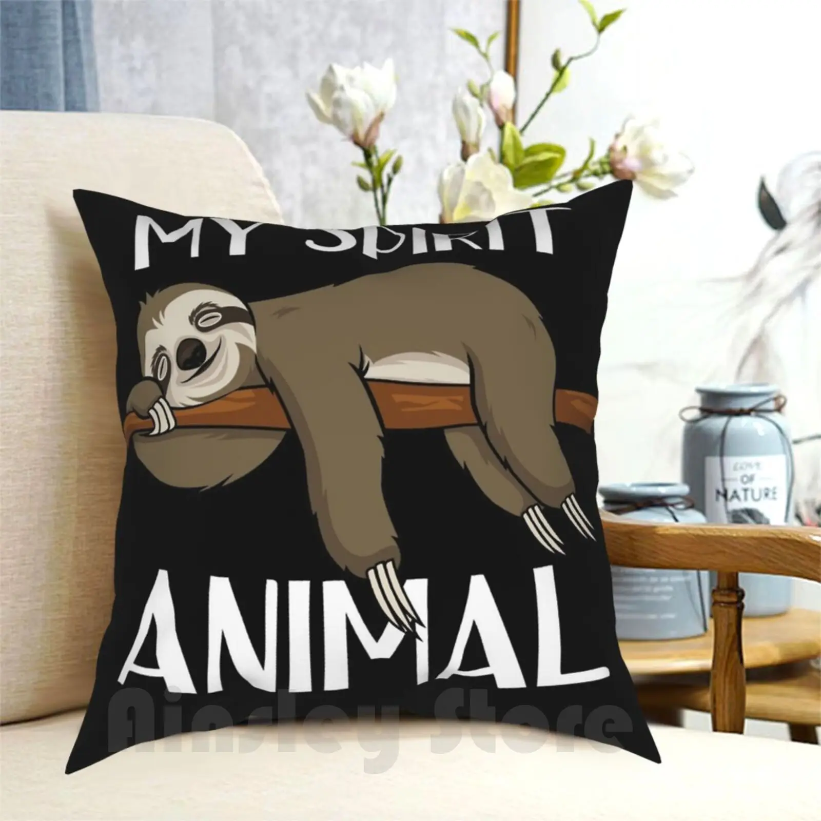 

My Spirit Animal Is A Sloth ленивая подушка в подарок с рисунком чехол домашняя мягкая подушка в стиле ленивого хипстера