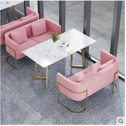 Nordic dessert milk tea shop table and chair combination coffee western restaurant leisure sofa table and chair reception sofa