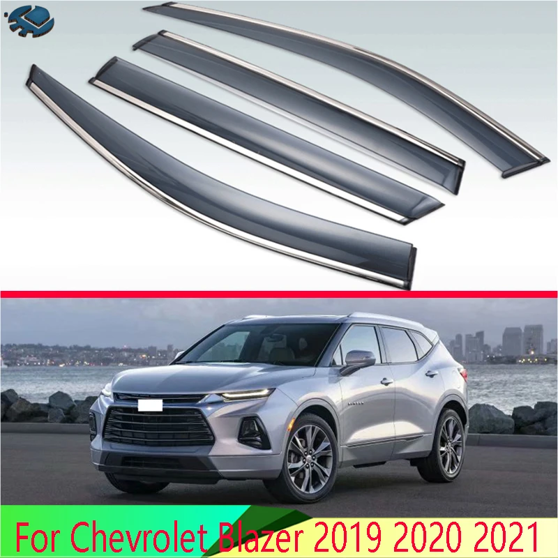 

For Chevrolet Blazer 2019 2020 2021 Car Accessories Plastic Exterior Visor Vent Shades Window Sun Rain Guard Deflector 4pcs