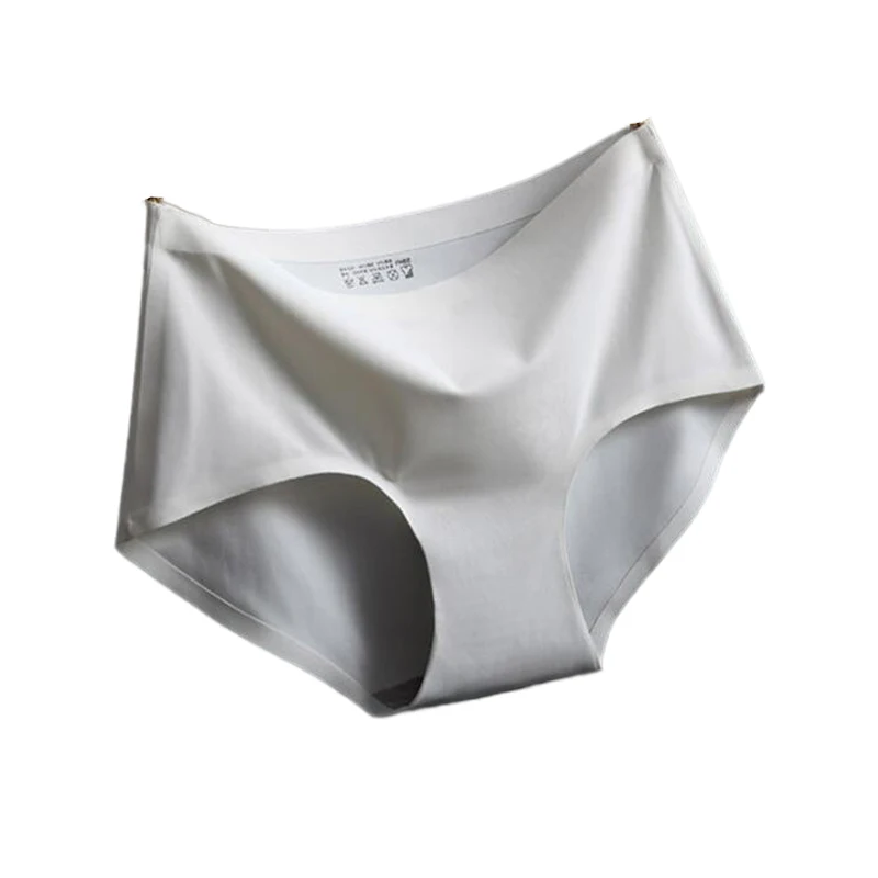 Seamless Panties Women Underwear Mid-rise Sexy M L XL Size Briefs Lingerie Ice Silk Intimates