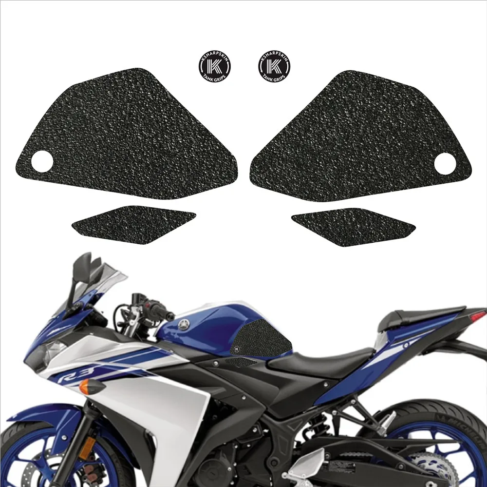 

Fuel tank pad traction side sticker KSHARPSKIN petrol knee decals tank grip for YAMAHA 15-18 YZF-R3 YZF-R25