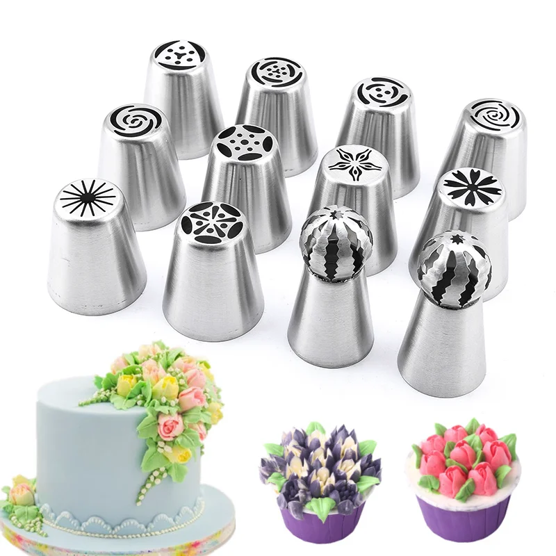 FAIS DU Russian Mounted Mouth Set Stainless Steel Kitchen Baking Supplies Set Cake Decoration Tools Nozzles Pastry Bag Set