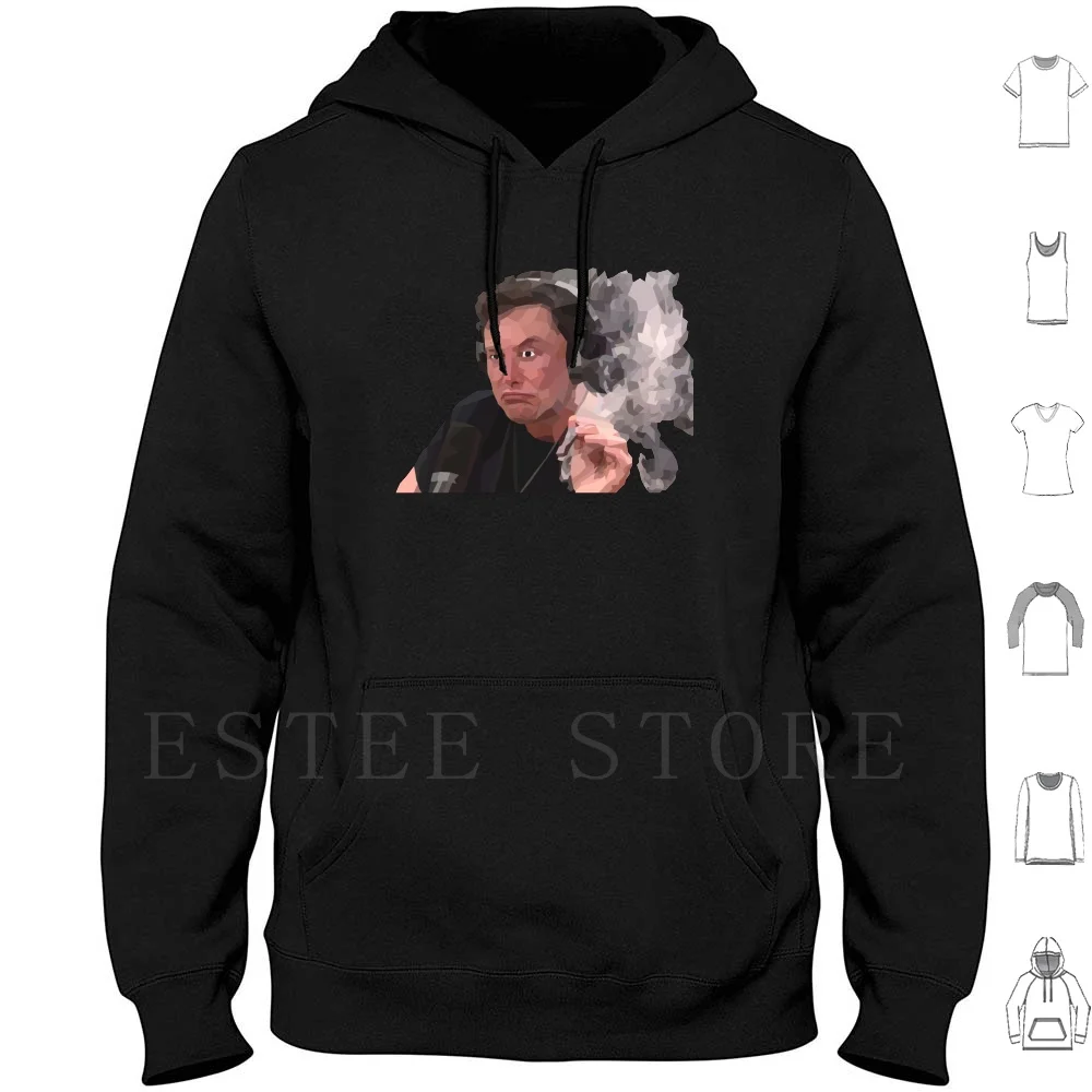 Elon Musk Smoking Hoodie Long Sleeve Elon Musk Smoking Weed Pot Joe Rogan