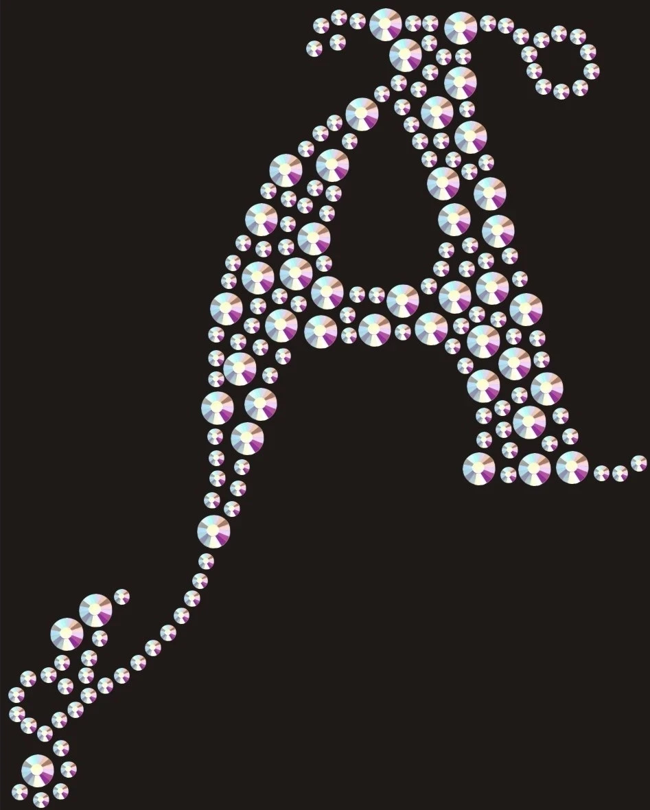 2pc/lot Letter Rhinestone Bling Transfer Hotfix hot fix rhinestone transfer motifs iron on rhinestone transfer