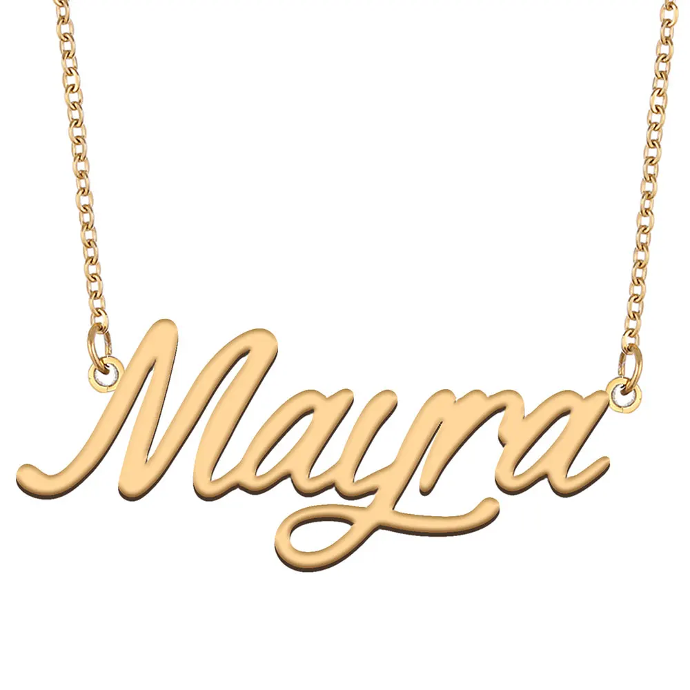 Mayra Name Necklace for Women Personalized Stainless Steel Jewelry Gold Plated Nameplate Pendant Femme Mothers Girlfriend Gift