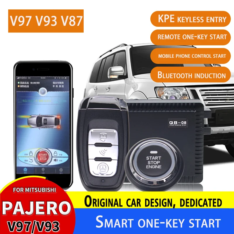 For Mitsubishi Pajero Smart One-Key Starting Device V97 V93 V87 Pajero Keyless Start System Mobile Phone Control Entry Start