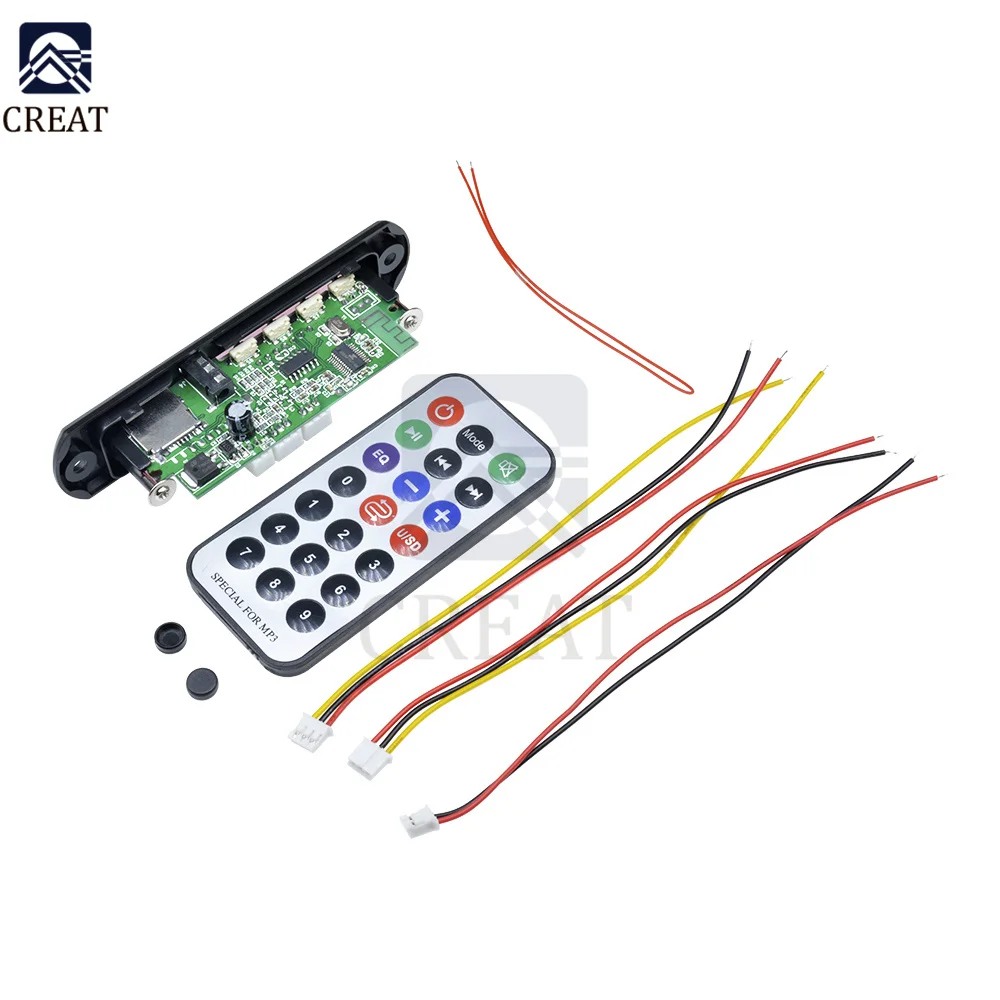 DC 7 -12V scheda di decodifica MP3 Bluetooth per decodifica auto modulo lettore MP3 supporto Radio FM USB TF telecomando IR