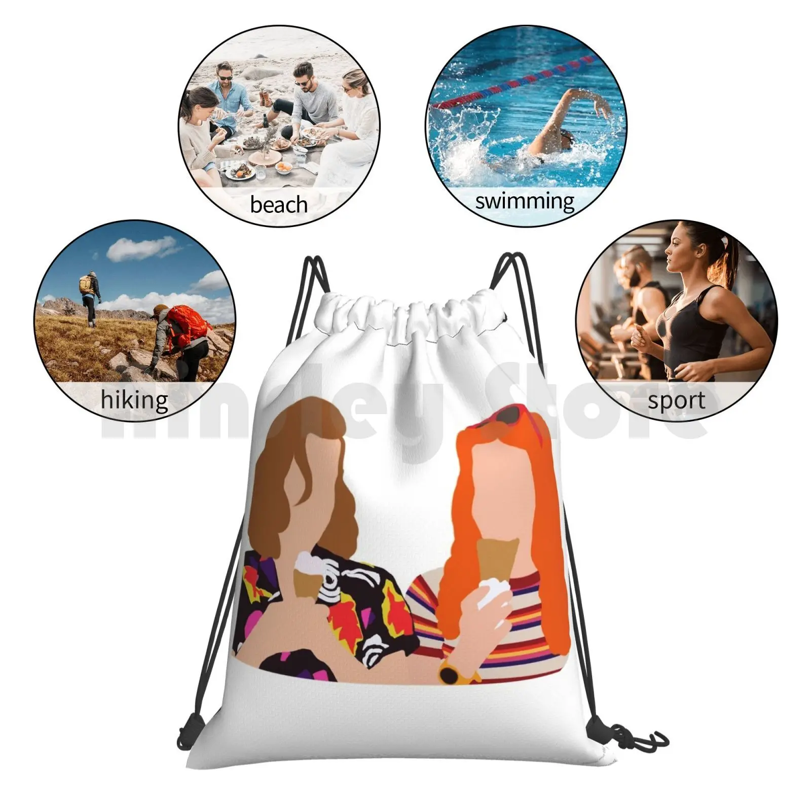 Max And Eleven Backpack Drawstring Bag Riding Climbing Gym Bag Mad Max Eleven Max And El Max And Eleven Max And El Ice Cream