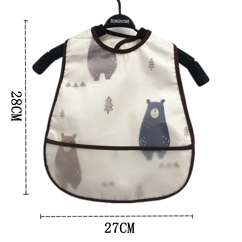 1Pcs Waterproof Lunch Feeding Apron Cartoon Pattern Cotton Baby Bibs Sleeveless Adjustable Boy Girl Feeding Bibs Apron