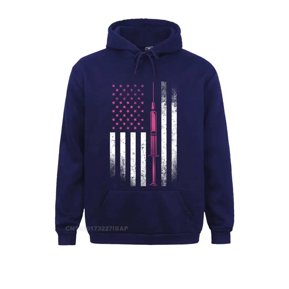 Nurse Hoodie Vintage American Flag Needle Healthcare RN LPN Retro Men Sweatshirts Unique Hoodies 3D Style Sportswears