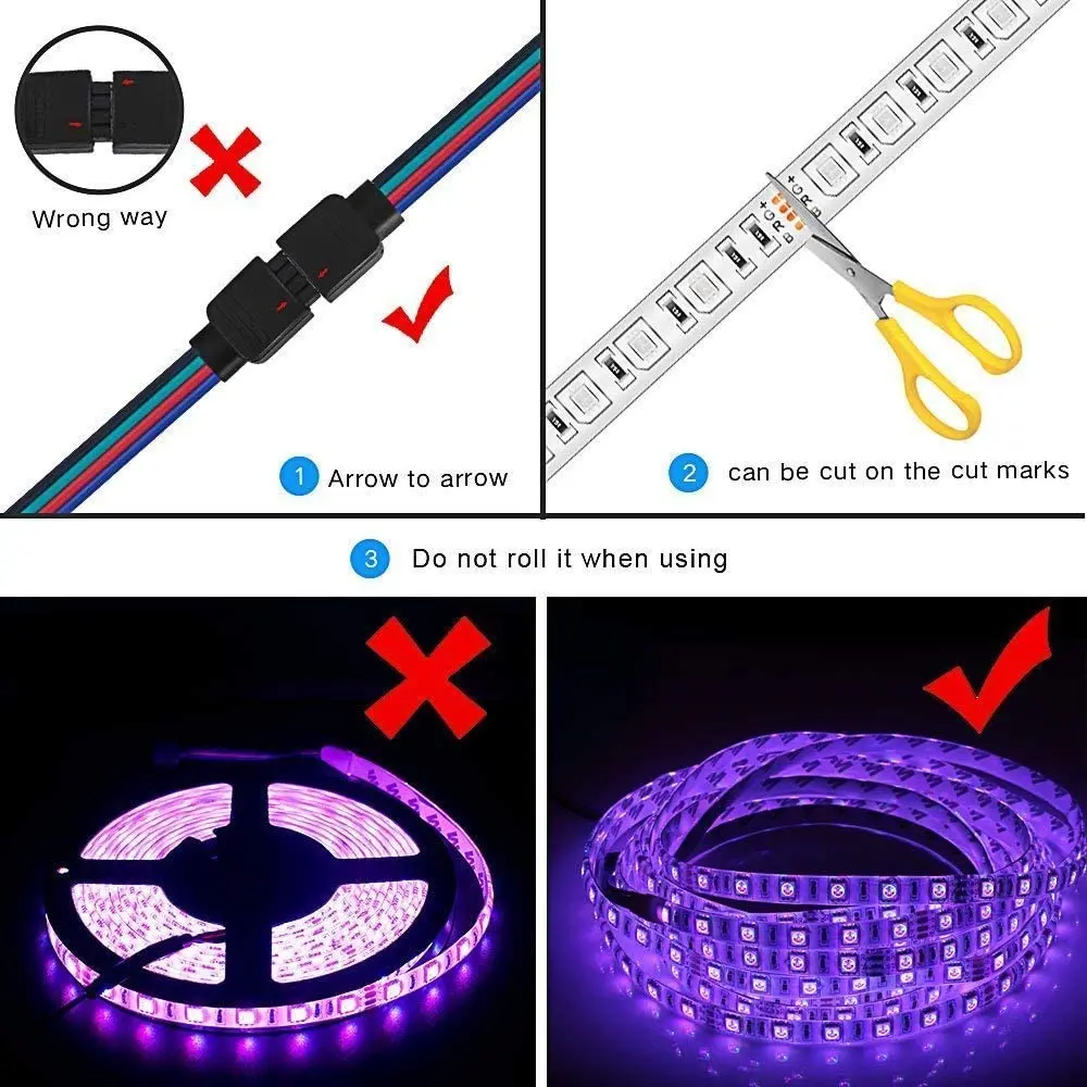 5m 10m RGB 5050 LED Strip Light Waterproof 24Key 44Key Infared Control SMD Flexible DC12V Lamp Ribbon For the Party House Decra