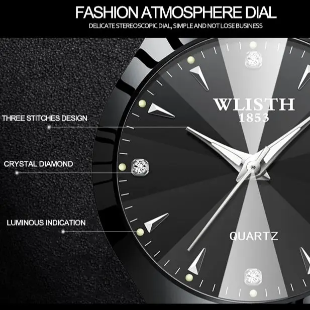 WLISTH – montre à Quartz lumineuse et étanche pour Couple, pour hommes et femmes, avec calendrier, livraison pour amoureux, cadeau