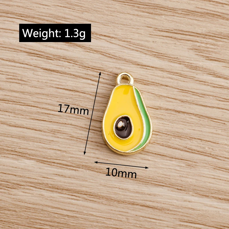 10 teile/los Nette Emaille Charms für Ohrringe Anhänger Halskette Obst Erdbeere Wassermelone Ananas Charms DIY Armband Schmuck – Detail 31
