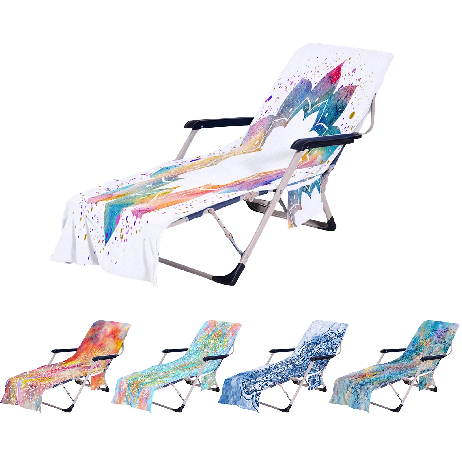 Lounge Chair Cover Beach Towel Recliner Set Sunbath Lazy Lounger Chair Mat Quick Dry Pool Towel For Summer Holiday Swim Beach