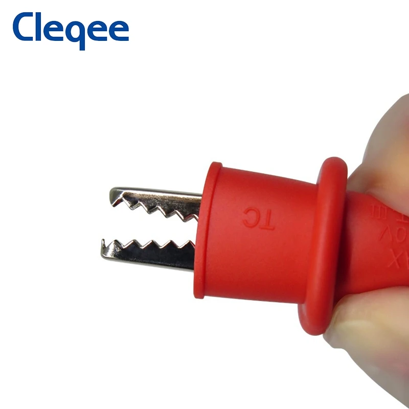 Cleqee-multímetro P1502B, pluma de sonda, 4mm, enchufe Banana, prueba de plomo, agujas afiladas con pinzas de cocodrilo, Cable de 1M, 1000V/20A