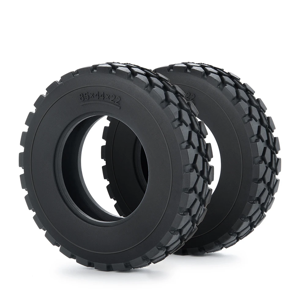 YEAHRUN 1/2/4Pcs 22mm/25mm Width Rubber Tyres Wheel Tires for Tamiya 1/14 RC Trailer Tractor Truck Front Rear Wheel Rims Parts