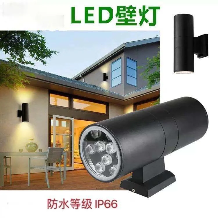 Outdoor double-head wall lamp led wall lamp waterproof lamp garden corridor terrace doorpost aisle hotel up and down wall lamp