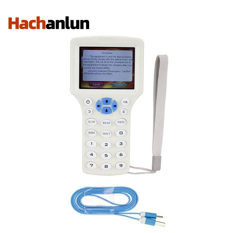 

RFID Reader 10 English Frequency RFID Copier Duplicator 125KHz Keyfob NFC Reader Writer 13.56MHz Encrypted Programmer