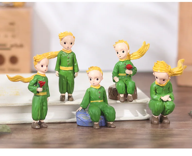 Lovely The Little Prince Rose Action Figure Fox Resin Figurine Collection Model Doll for Girl Boy Gift Home Desktop Decoration