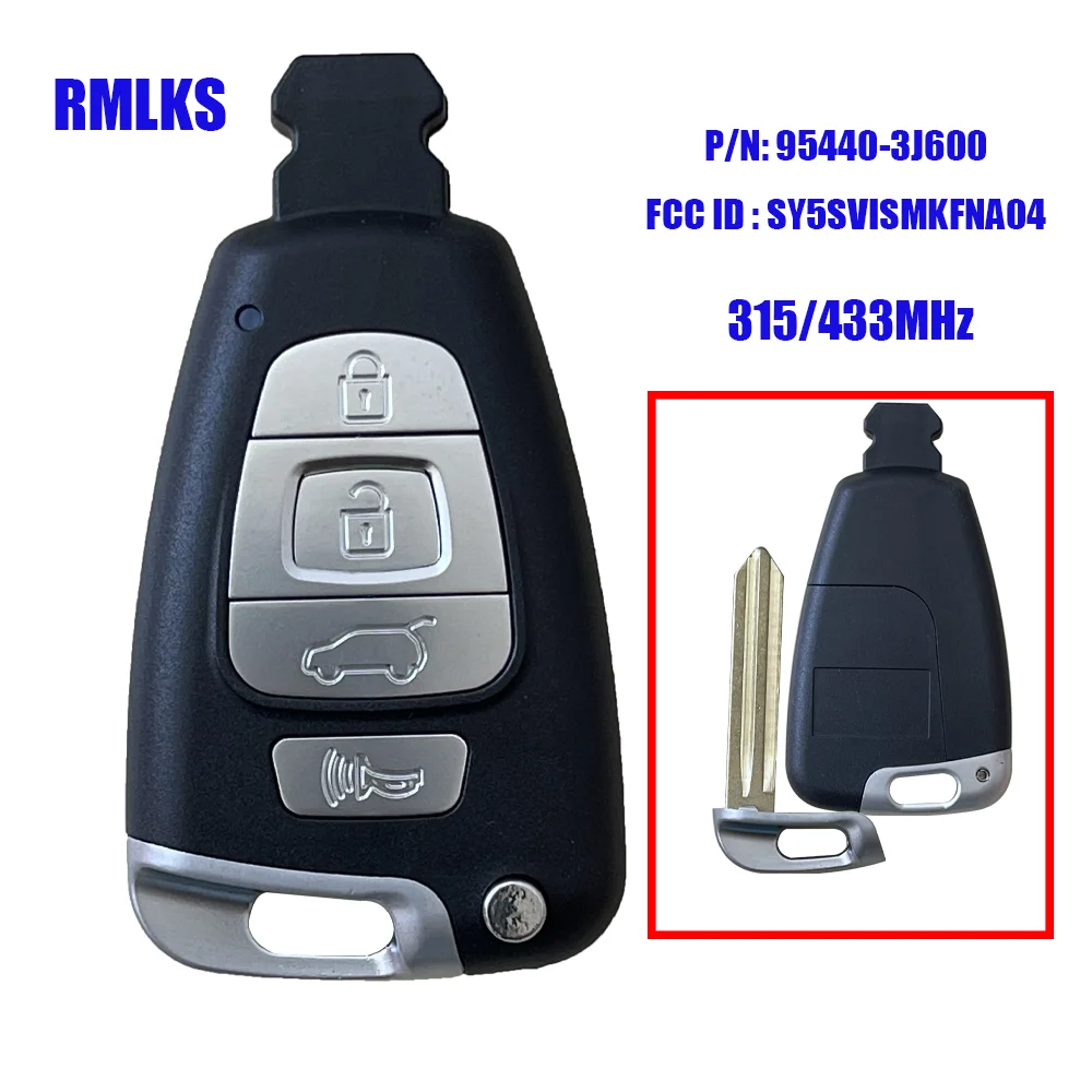 

Keyless Go Smart Remote Control Key Fob 4 Buttons for Hyundai Veracruz 2007 - 2012 SY5SVISMKFNA04 95440-3J600 95440-3J500