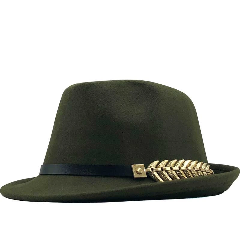 Simple Wool Women Men Fedora Hat For Winter Autumn Elegant Lady Gangster Trilby Felt Homburg Church Jazz Hat 55-58CM adjustable